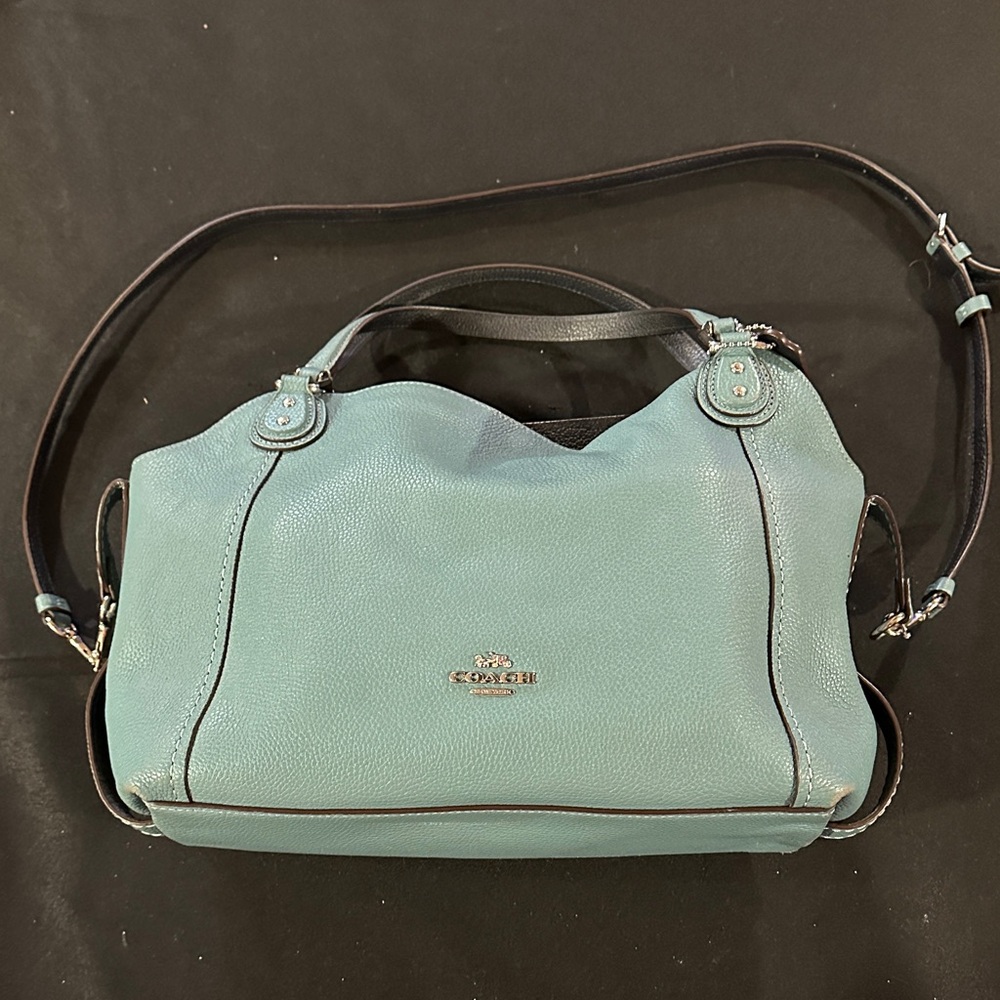 Coach Teal Leather Shoulder Bag